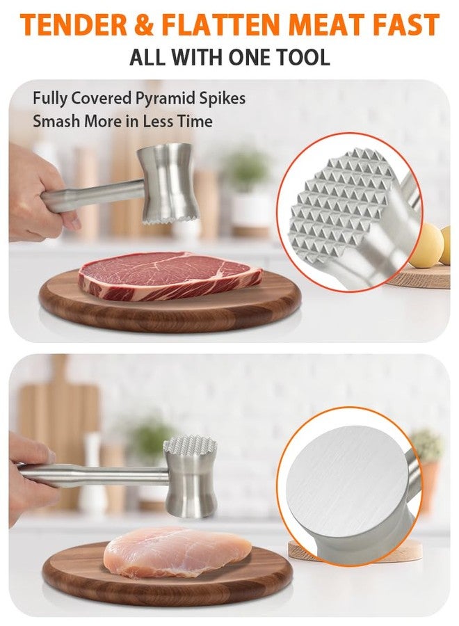 Brigii Meat Tenderizer Tool, 304 Stainless Steel Meat Mallet, 0.8lb Heavy Duty, 2 in 1 Meat Pounder for Beef, Steak, Chicken, Lamb, Dishwasher Safe - Image 2