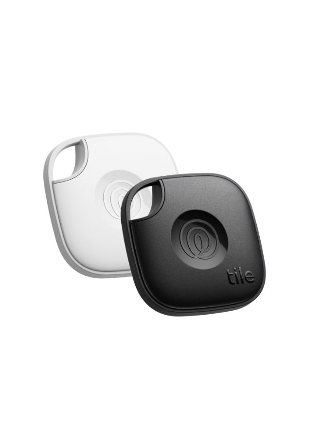 Mate Bluetooth Tracker, Keys Finder and Item Locator for Keys, Bags and More. Phone Finder. Both iOS and Android Compatible. 2-Pack Black/White