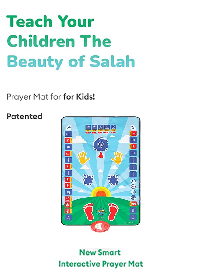 RATSAW Smart Islamic Talking Prayer Mat for Kids – Interactive Educational Rug with Voice and Music to Teach Salah for Muslim Children, with Step-by-Step Guide  - Image 2