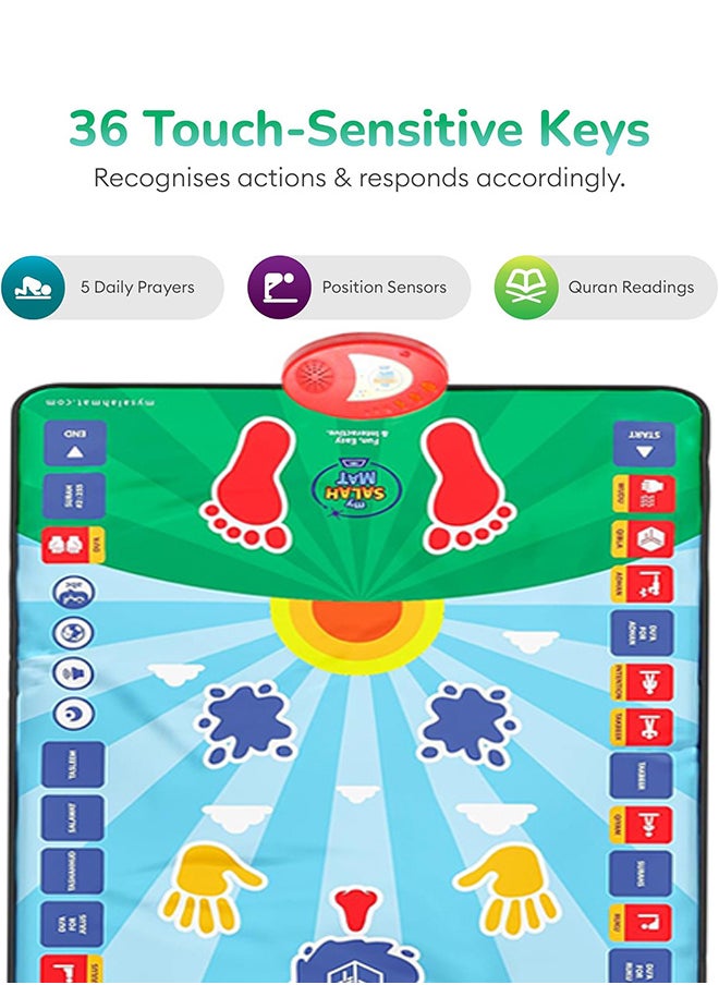 RATSAW Smart Islamic Talking Prayer Mat for Kids – Interactive Educational Rug with Voice and Music to Teach Salah for Muslim Children, with Step-by-Step Guide  - Image 5