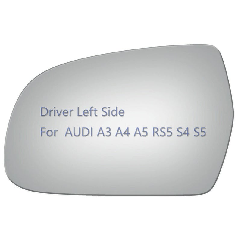 JZSUPER Side Mirror Glass fit for Audi A3 A4 A5 Quattro RS5 S4 S5 Driver Left Side LH Flat Including Adhesive 20102017 - Image 3