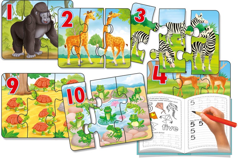 Creative's Creatives Count & Learn Numbers | Educational Puzzles Game for Kids | 10 Self-Correcting Puzzles with Colour, Trace & Write Book | Learn Counting, Numerals & Writing Numbers | Ages 3+ - Image 2