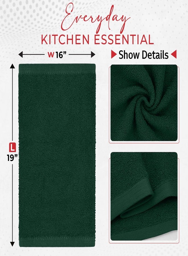 RIVERSIDE Bar Mop Towels Pack of 12, 16x19 Inches, 100% Ring Spun Cotton Terry Cloth Kitchen Towel, Highly Absorbent & Reusable Multipurpose Cleaning Rags for Bathroom, Hotel, Restaurant, Hunter Green - Image 2