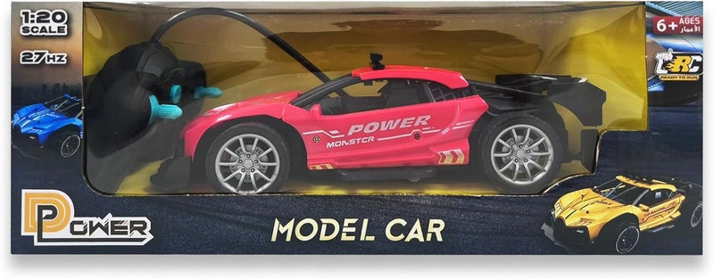 D-Power 1:20 R/C 4WD 27Mhz Racing Car Rechargeable Remote Control – Red | Ages 6+ up - Image 1