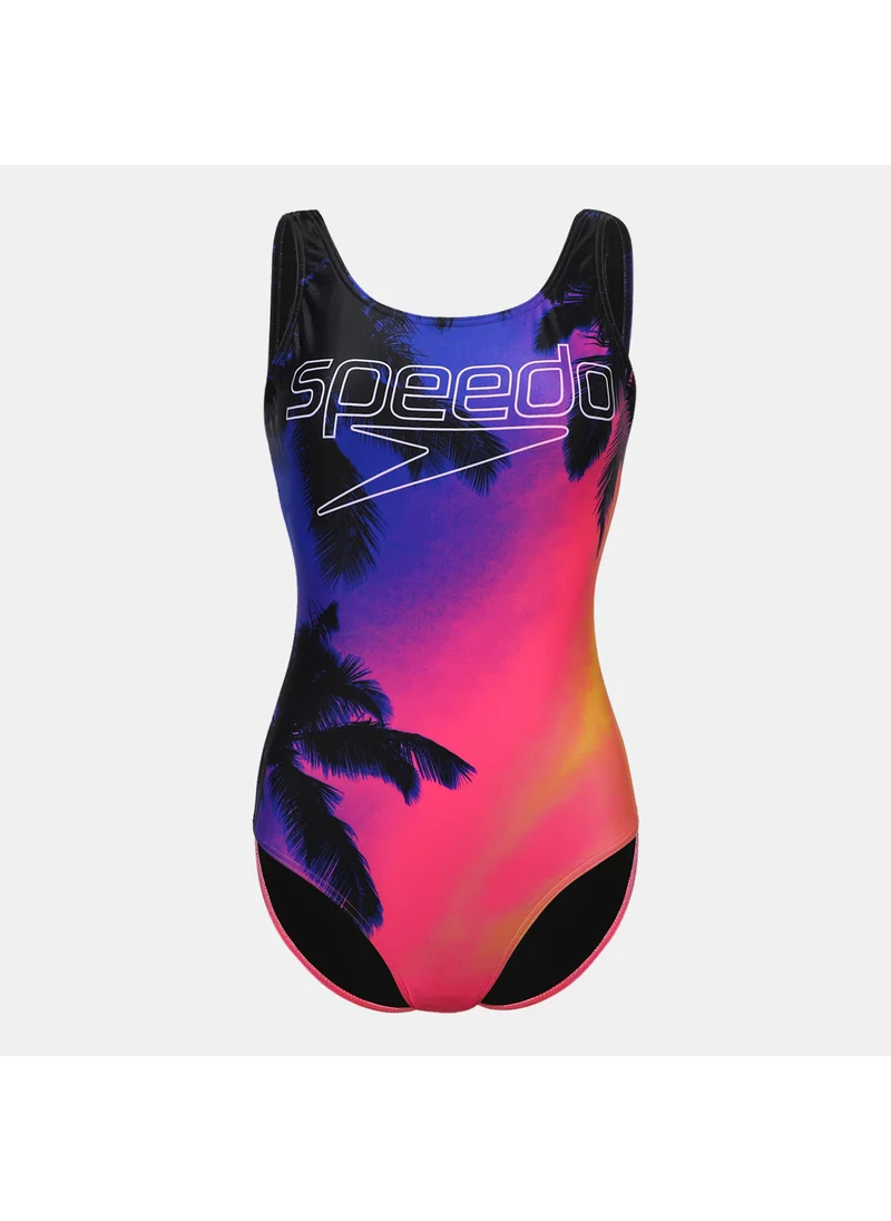 speedo Women's Digital Placement U-Back One-Piece Swimsuit