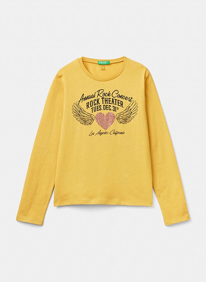 Benetton T-shirt with stud applique  - Image 1