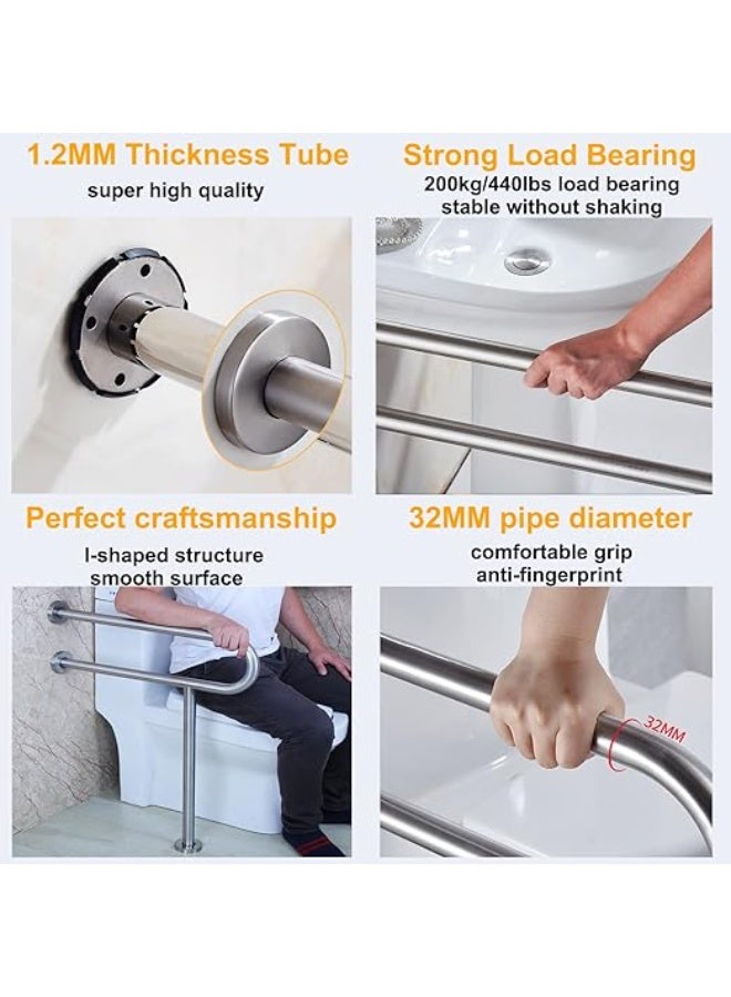 Toilet Grab Bar，Stainless Steel Toilet Rail Bathroom Support for Elderly Bariatric Disabled，Toilet Safety Rails for Bathroom with Leg，for Elderly Disabled Pregnant - Image 2