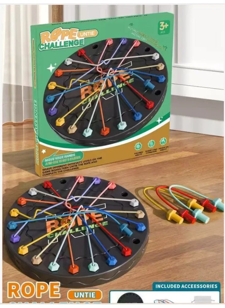 Whynot 🧠 whynot Interactive Rope Puzzle Board Game – Brain Challenge for Kids & Family  Ages 3+ | Size 24 × 24 cm - Image 1