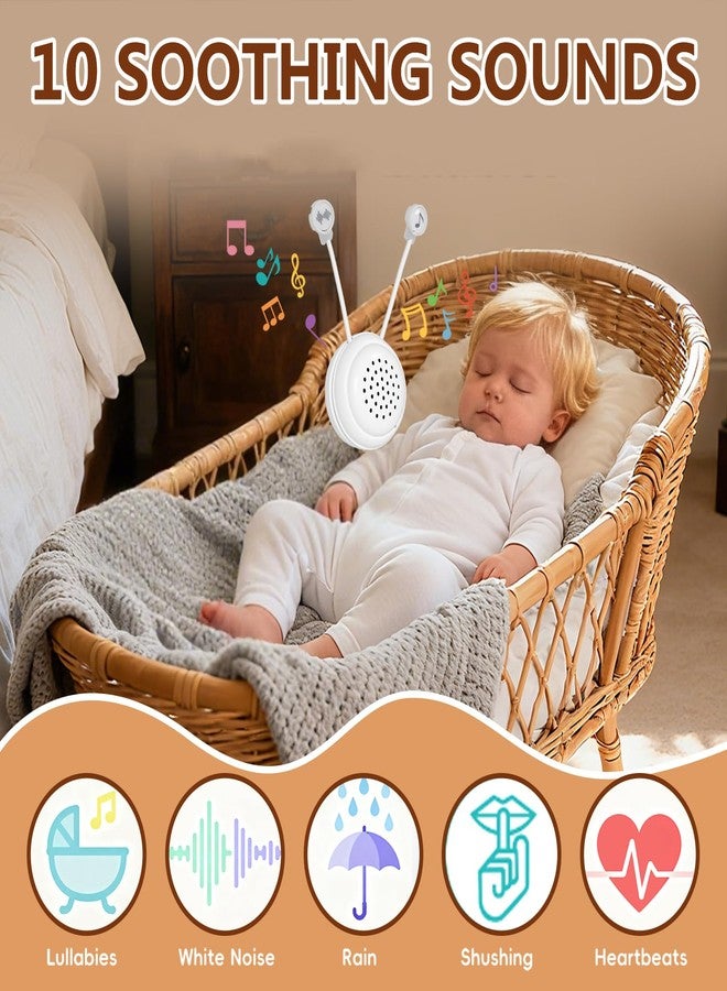BEREST A10 Baby Lovey Music Box with 10 Soothing White Noise Sounds: Heartbeat, Lullabies, Shushing| Cry Sensor| Timer| Recording| Rechargeable Sleep Soother for Newborns| Plush Toy Insert| Baby Gift - Image 2