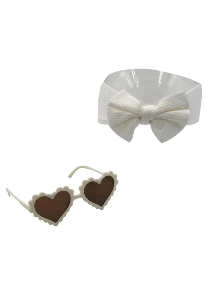 D'Daniela D' Daniela -  Ana Glasses and Headband Set For Babies and Girls - White