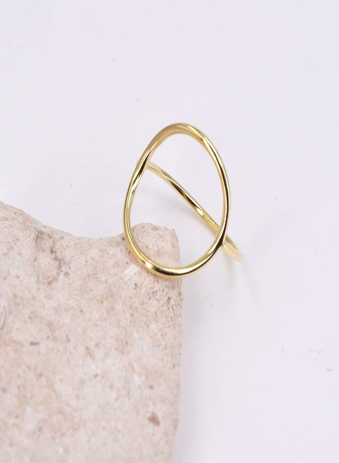 LEMON GRASS Gold Vermeil Open Circle Ring in Sterling Silver Size 8 - Image 4