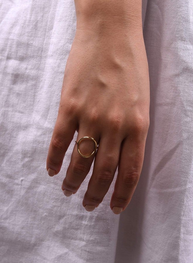 LEMON GRASS Gold Vermeil Open Circle Ring in Sterling Silver Size 8 - Image 2