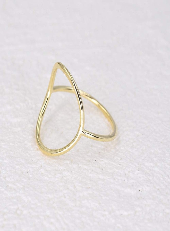 LEMON GRASS Gold Vermeil Open Circle Ring in Sterling Silver Size 8 - Image 5