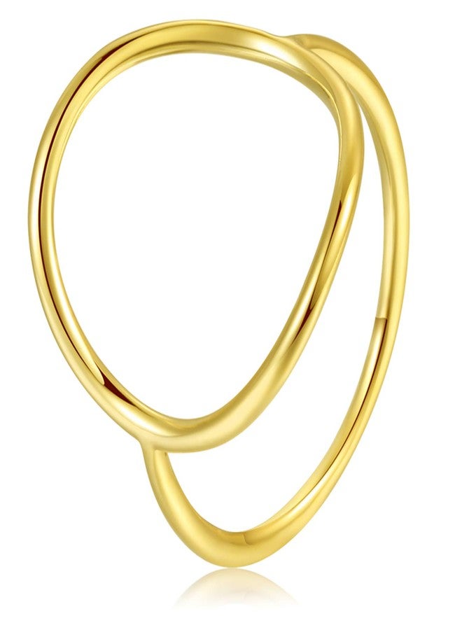 LEMON GRASS Gold Vermeil Open Circle Ring in Sterling Silver Size 8 - Image 1