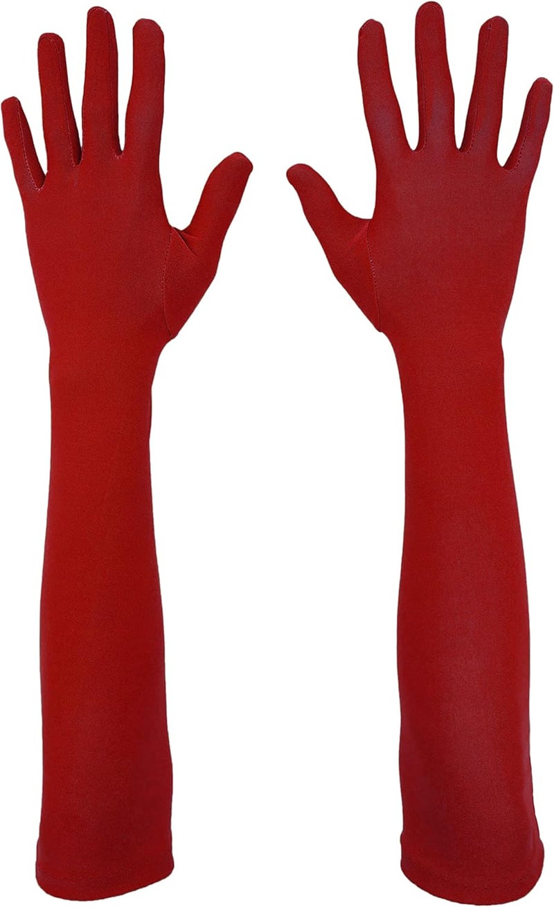 VSVO Unisex 17.7" Elbow Length Spandex Stretchy Costume Gloves Opera Party Bridal Dance Gloves - Image 1