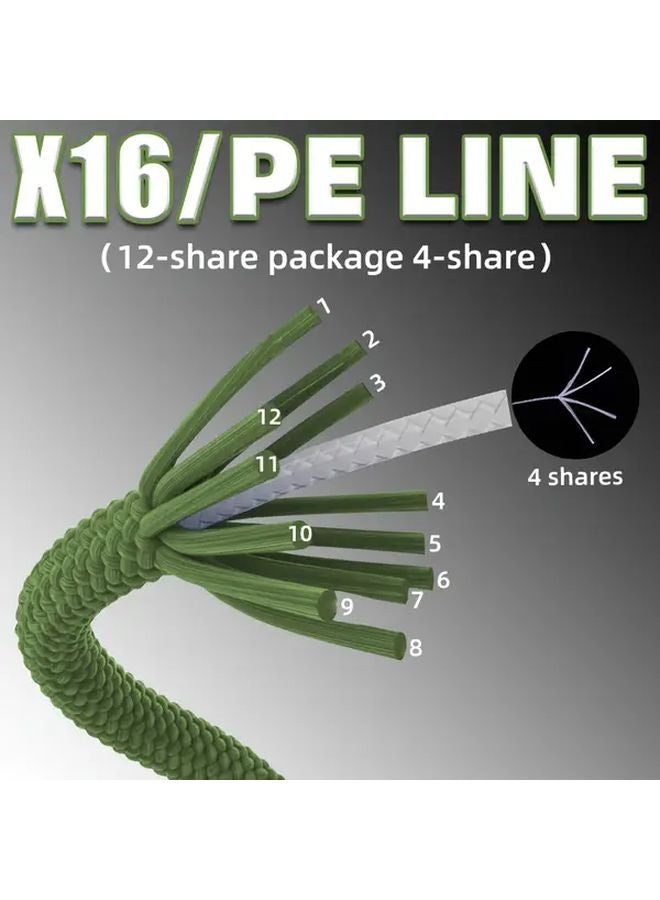 Green Braided Fishing Line 68LB 300M Multi Color Bite Resistant Freshwater Sea Fishing - Image 2
