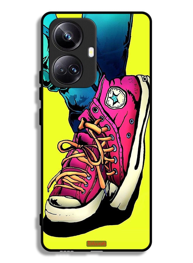 Tolwak Realme 10 Pro Plus Protective Case Cover Canva Shoes Art - Image 1