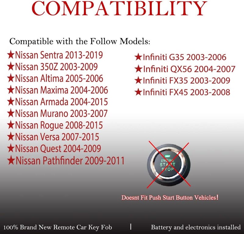 MechanMagic Key Fob Remote Replacement for Nissan and Infiniti Models - Image 2