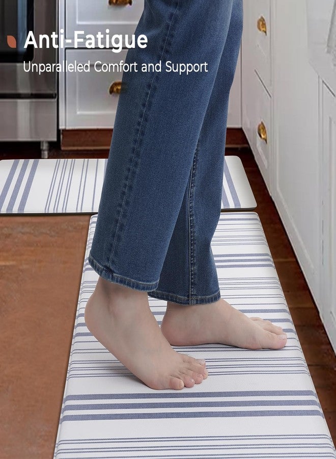 FRESHMINT Farmhouse Stripe Anti-Fatigue Kitchen Mat Set of 2, Cushioned Foam Kitchen Mats for Floor, Waterproof Non Slip Comfort Mat, Modern Kitchen Rug for Kitchen Decor, Sink, Laundry, Office - Image 3