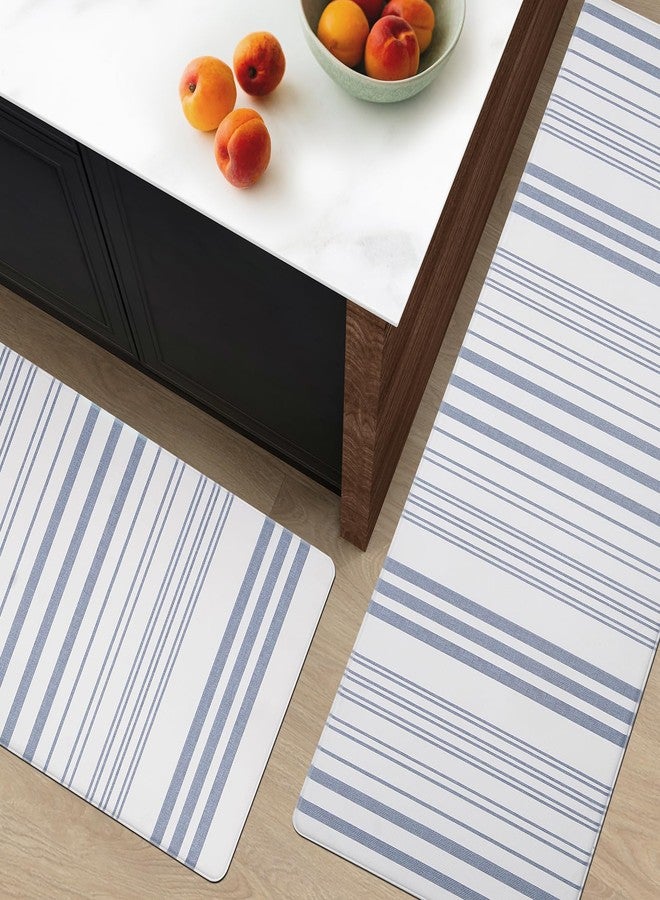 FRESHMINT Farmhouse Stripe Anti-Fatigue Kitchen Mat Set of 2, Cushioned Foam Kitchen Mats for Floor, Waterproof Non Slip Comfort Mat, Modern Kitchen Rug for Kitchen Decor, Sink, Laundry, Office - Image 2