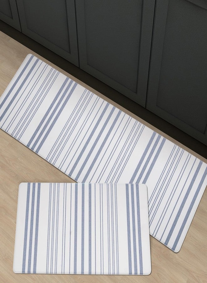 FRESHMINT Farmhouse Stripe Anti-Fatigue Kitchen Mat Set of 2, Cushioned Foam Kitchen Mats for Floor, Waterproof Non Slip Comfort Mat, Modern Kitchen Rug for Kitchen Decor, Sink, Laundry, Office - Image 1