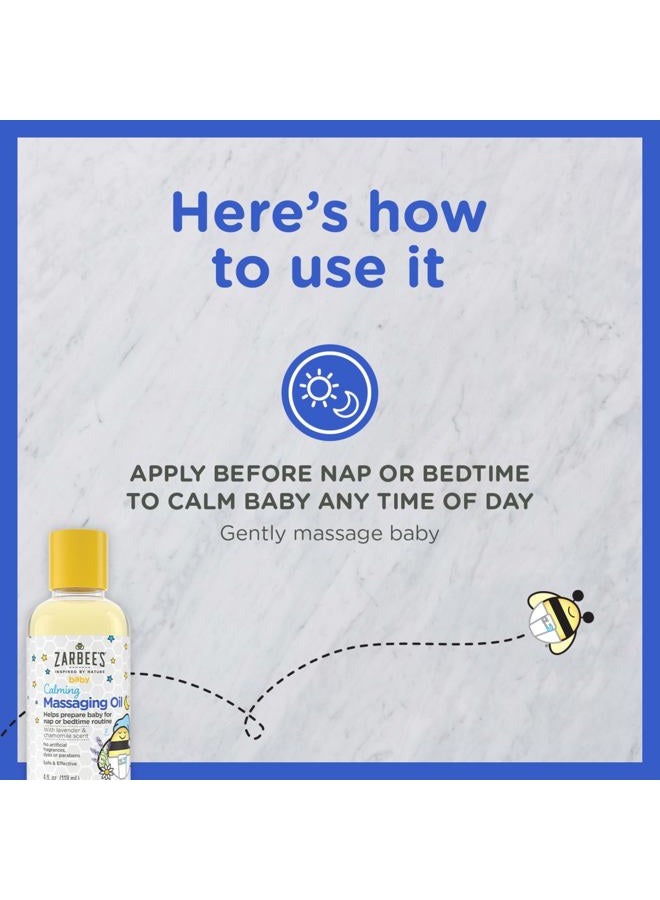 Zarbee's Baby Massage Oil, Calming and Soothing with Lavender and Chamomile to Help Sleep, 4oz Bottle - Image 3