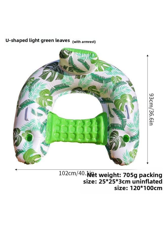 Pool Float - Canopied leaves - lake blue Pool Float - U-Shaped Water Hammock, Adult Floating Seat, Pool Raft, Summer Beach Lounger, Relaxation Pool Accessory - Image 1