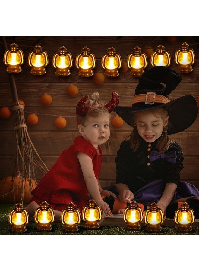 Ferraycle Ferraycle 24 Pcs Mini Lantern Decor Western Lantern Table Centerpiece Small Vintage Camping Hanging Lamp Ornaments Bulk for Cowboy Cowgirl Wedding Halloween Christmas (4 Inch,Retro Gold) - Image 3