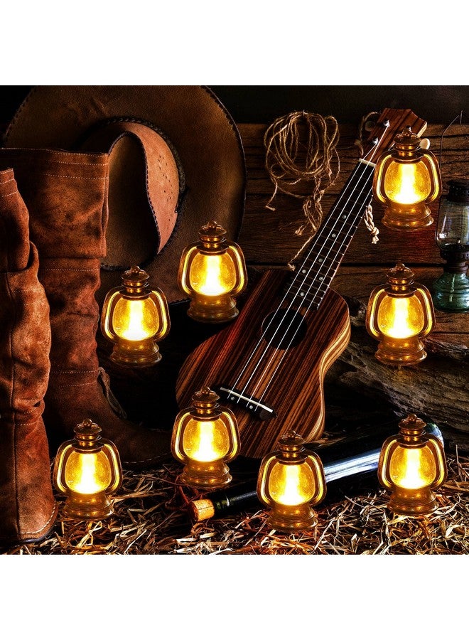 Ferraycle Ferraycle 24 Pcs Mini Lantern Decor Western Lantern Table Centerpiece Small Vintage Camping Hanging Lamp Ornaments Bulk for Cowboy Cowgirl Wedding Halloween Christmas (4 Inch,Retro Gold) - Image 5