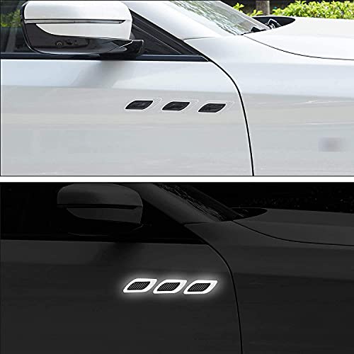 US1984 Vinyl 3D Strong Reflective Self Adhesive for Metal for Car Fender Hood Bumper High-Intensity Night Visibility Reflective Decal Safety Warning Universal Anti-Scratch (White) 10 cm - Image 2