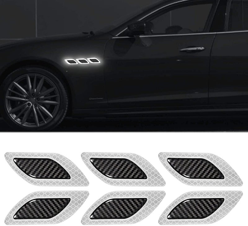 US1984 Vinyl 3D Strong Reflective Self Adhesive for Metal for Car Fender Hood Bumper High-Intensity Night Visibility Reflective Decal Safety Warning Universal Anti-Scratch (White) 10 cm - Image 4
