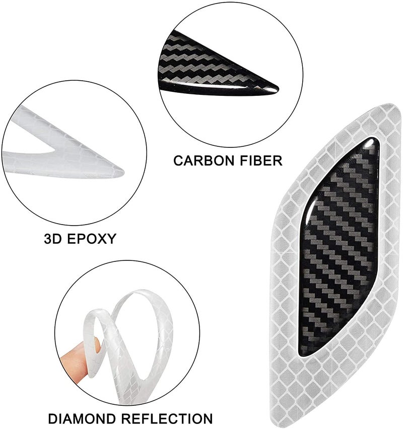 US1984 Vinyl 3D Strong Reflective Self Adhesive for Metal for Car Fender Hood Bumper High-Intensity Night Visibility Reflective Decal Safety Warning Universal Anti-Scratch (White) 10 cm - Image 3