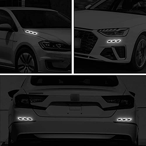 US1984 Vinyl 3D Strong Reflective Self Adhesive for Metal for Car Fender Hood Bumper High-Intensity Night Visibility Reflective Decal Safety Warning Universal Anti-Scratch (White) 10 cm - Image 5