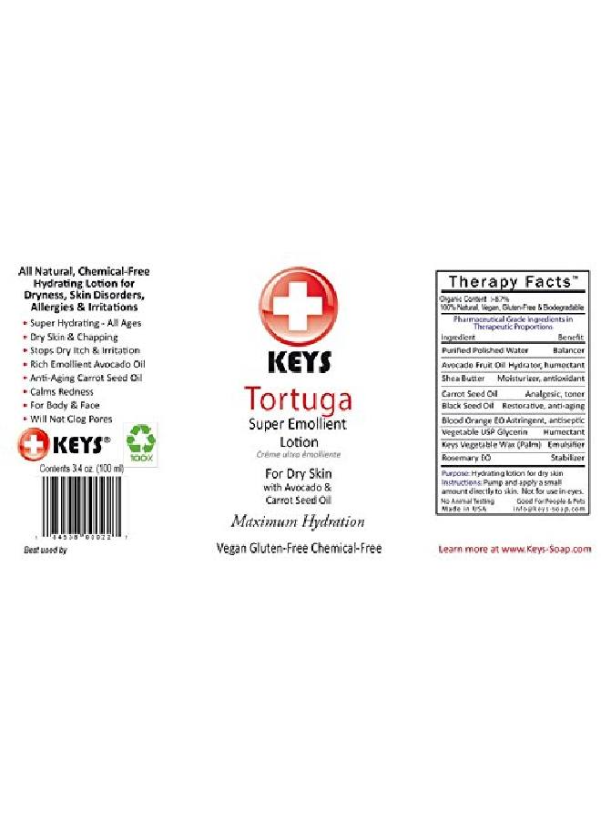 keys لوسيون للوجه واليدين والجسم من تورتيغا نباتي 100% خالي من الجلوتين وخالي من المواد الكيميائية مرطب فائق للعلاج أقصى ترطيب سريع لتخفيف جفاف البشرة مع زبدة الشيا المركزة 3.4 أونصة - Image 3