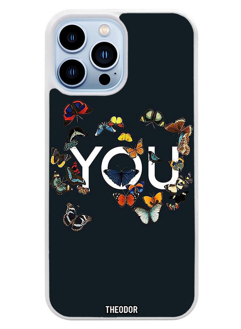 Theodor Protective Case Cover For APPLE IPHONE 14 Pro Max You (2)(White Bumper) - Image 1