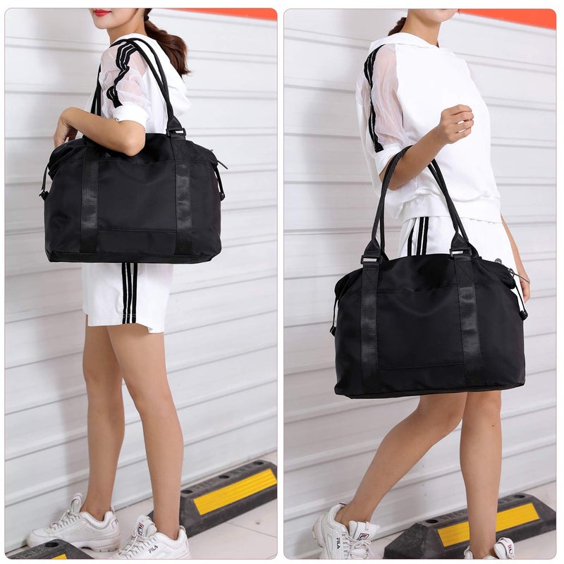 forestfish Duffle Tote Bag Weekender Bags for Women Travel with Trolley Sleeve, Black - Image 2