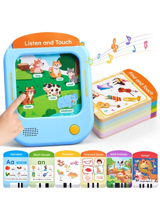 JoyCat Kids Learning Tablet – Screen-Free Tap-to-Read Flash Cards with 156 Pages, Montessori Educational Toy for Alphabet, Phonics, Math & Games (Ages 2–6) - Image 2