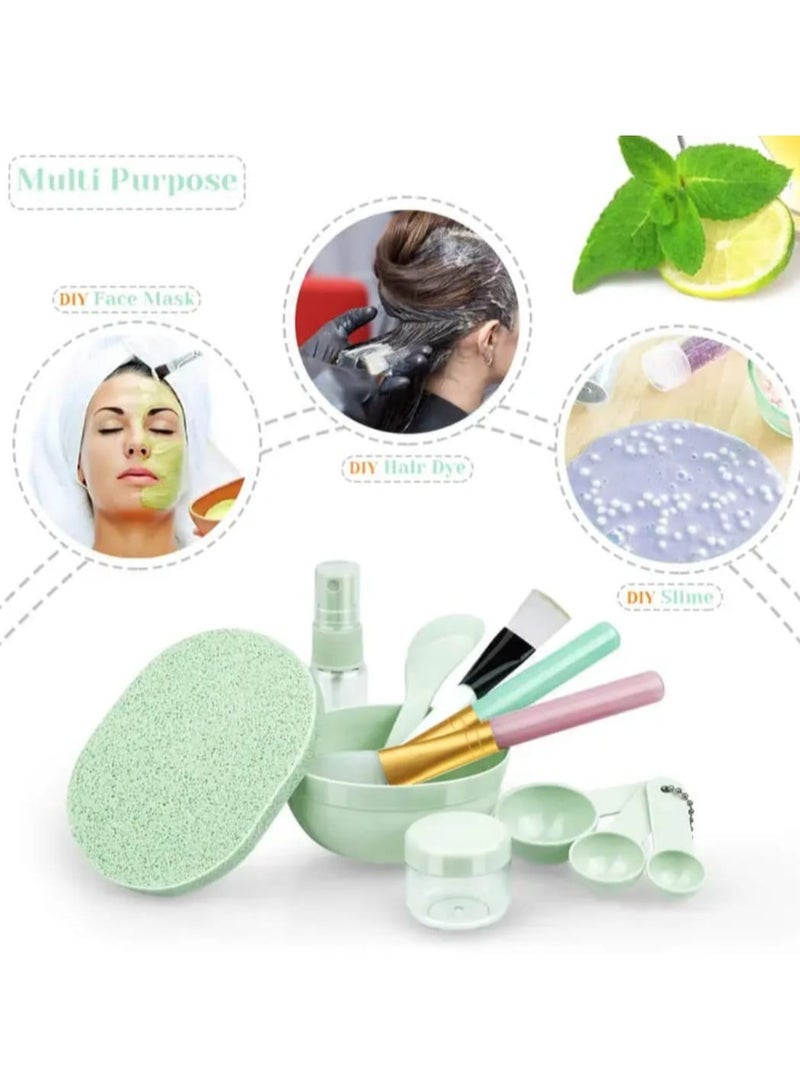 BOLREUS 11 Pcs Face Mask Mixing Bowl Set, DIY Facemask Mixing Tool kit With Facial mask Bowl Stick Spatula Silicone Brush Spray Bottle Puff Soaking Bottle Gauges - Image 5