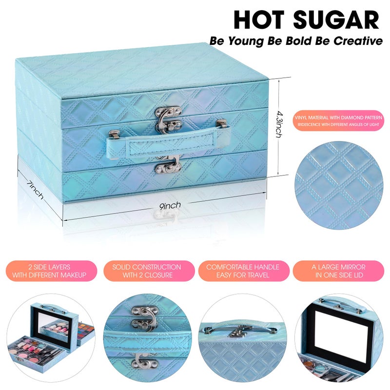 Hot Sugar Makeup Kit for Preteen Girls 10-12, Birthday Christmas Makeup Gift Set for Teens 16-18, All in One Beginner Makeup Kit for Women Full Kit (Blue Diamond) - Image 2
