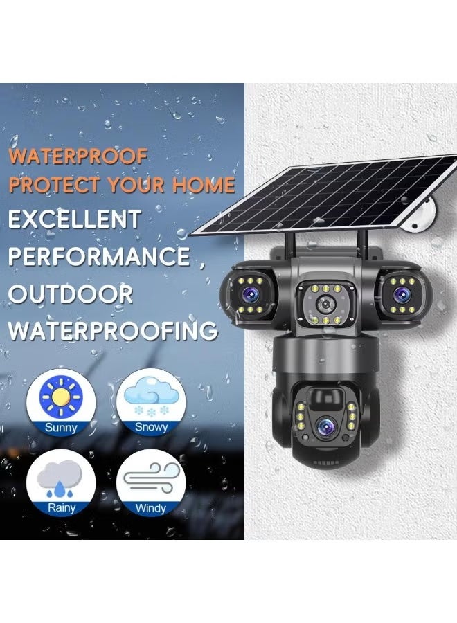 BlueFire V380 PRO 4G/LTE Solar 3-Lens 12MP Outdoor Security Camera 🌞 | 6K Ultra HD Wireless Solar CCTV with 360° PTZ, AI Motion Detection & Auto Tracking, Full-Color Night Vision 🌙, 8000mAh Battery, IP66 Waterproof | No WiFi Needed | Smart Solar-Powered 4G Security Camera for Home, Farm, Warehouse, Construction Site & Office Surveillance | 2-Way Audio, Cloud & SD Storage | Long Battery Life | Solar Powered 24/7 Protection ☀️ | App Control | Remote Monitoring Anytime Anywhere 📱 - Image 3