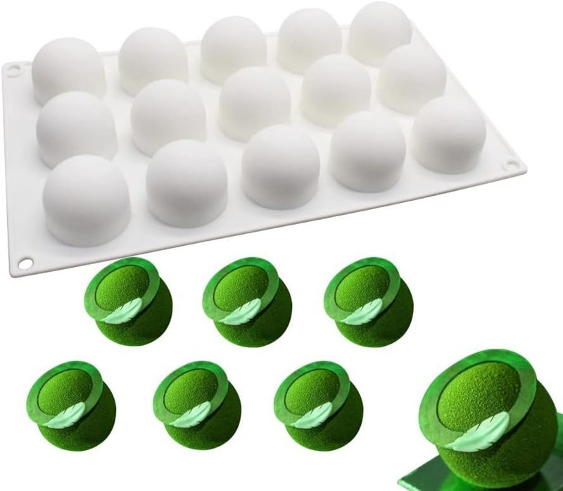 mostsom Silicone Mold Baking Pan Non-Stick Baking Pastry Chocolate Cake Dessert DIY Decoration Tools (Ball M_11.8x6.8x0.16 inch) - Image 1