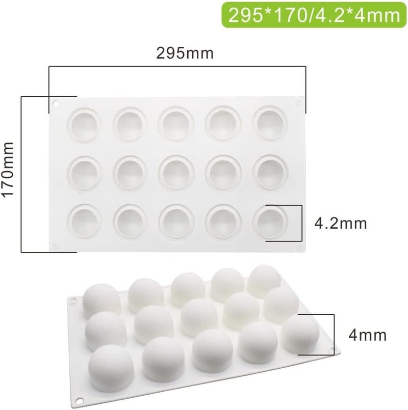 mostsom Silicone Mold Baking Pan Non-Stick Baking Pastry Chocolate Cake Dessert DIY Decoration Tools (Ball M_11.8x6.8x0.16 inch) - Image 4