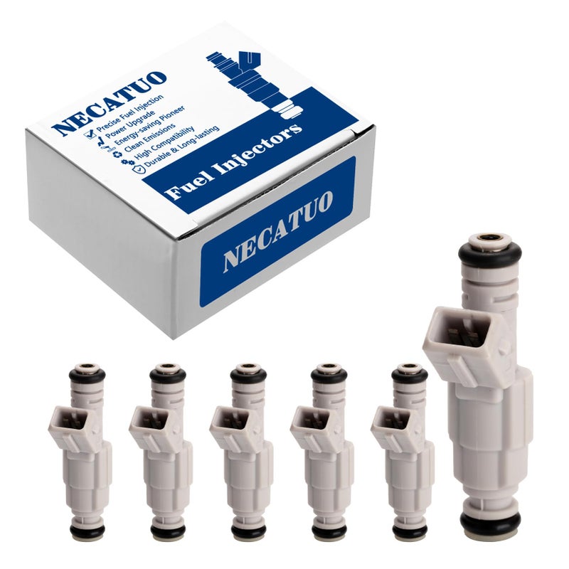NECATUO Set of 6 Fuel Injectors Compatible with Ford Explorer 1999 2000 Ranger 19982000 Mazda B4000 19982001 40L Replaces FJ304 84212205 0280155962 - Image 2