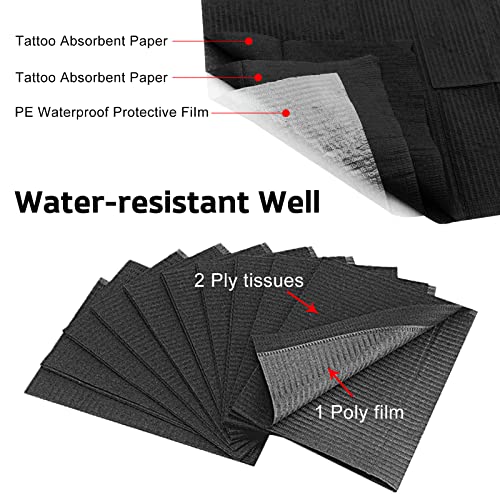 Autdor Dental Bibs Sheets 3 Ply Tissue Disposable Waterproof Lap Cloths 13" x 18" Patient Bibs Tattoo Bibs Tattoo Table Cover - Image 4