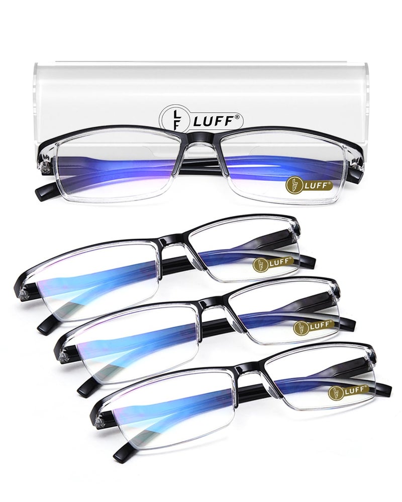 LUFF 4Pcs AntiBlueray Reading Glasses Portable UltraLight Readers15X