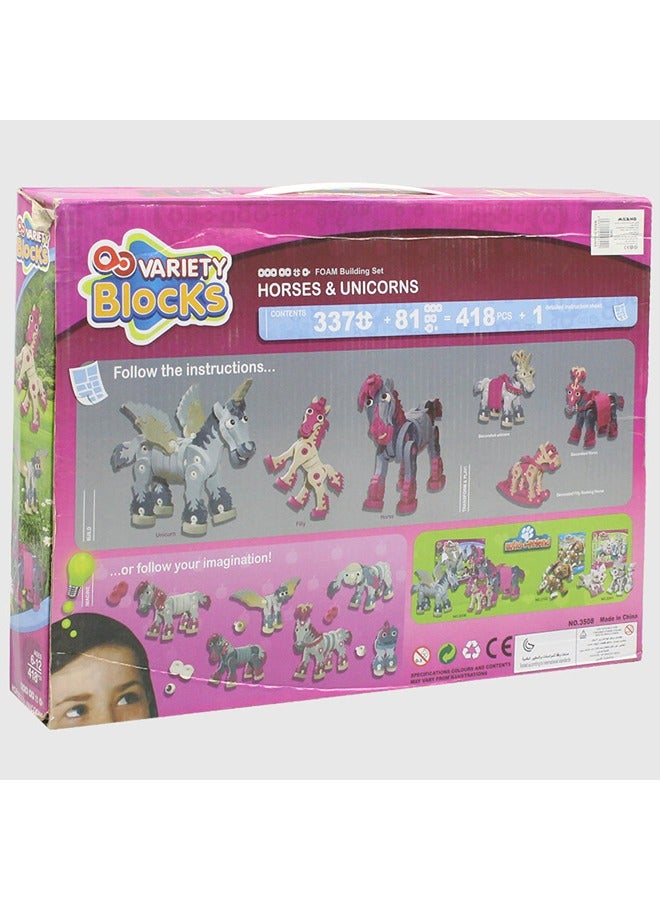Variety Blocks Variety Blocks Building Set - Horses & Unicorns 418 Pcs  - Image 3