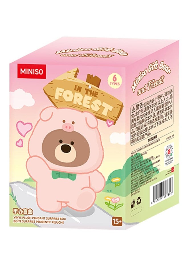 MINISO Gift Bear in The Forest Series Collection Vinyl Plush Blind Box Pendant Surprise Box Mystery Figure Model Random Design Toy Collectible Toy for Home Decor Birthday Gifts - Image 1