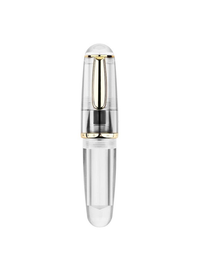 czxwyst MAJOHN Q1 Mini Eyedropper Filling Fountain Pen, Iridium Nib Pocket Pen with Gift Box, Palm Short Writing Set for Travel (Transparent, Fine Nib 0.5mm)  - Image 1