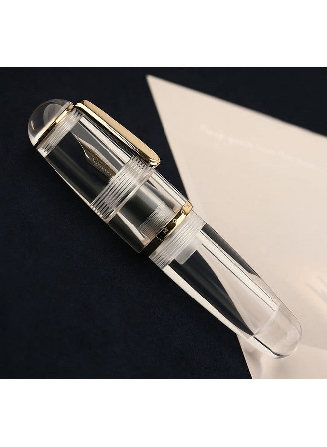 czxwyst MAJOHN Q1 Mini Eyedropper Filling Fountain Pen, Iridium Nib Pocket Pen with Gift Box, Palm Short Writing Set for Travel (Transparent, Fine Nib 0.5mm)  - Image 2