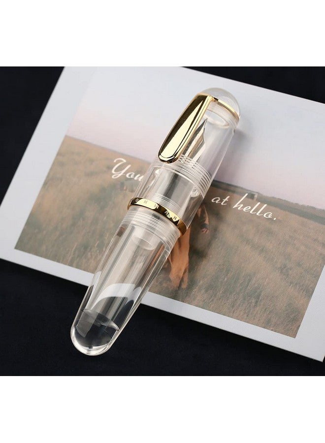 czxwyst MAJOHN Q1 Mini Eyedropper Filling Fountain Pen, Iridium Nib Pocket Pen with Gift Box, Palm Short Writing Set for Travel (Transparent, Fine Nib 0.5mm)  - Image 4